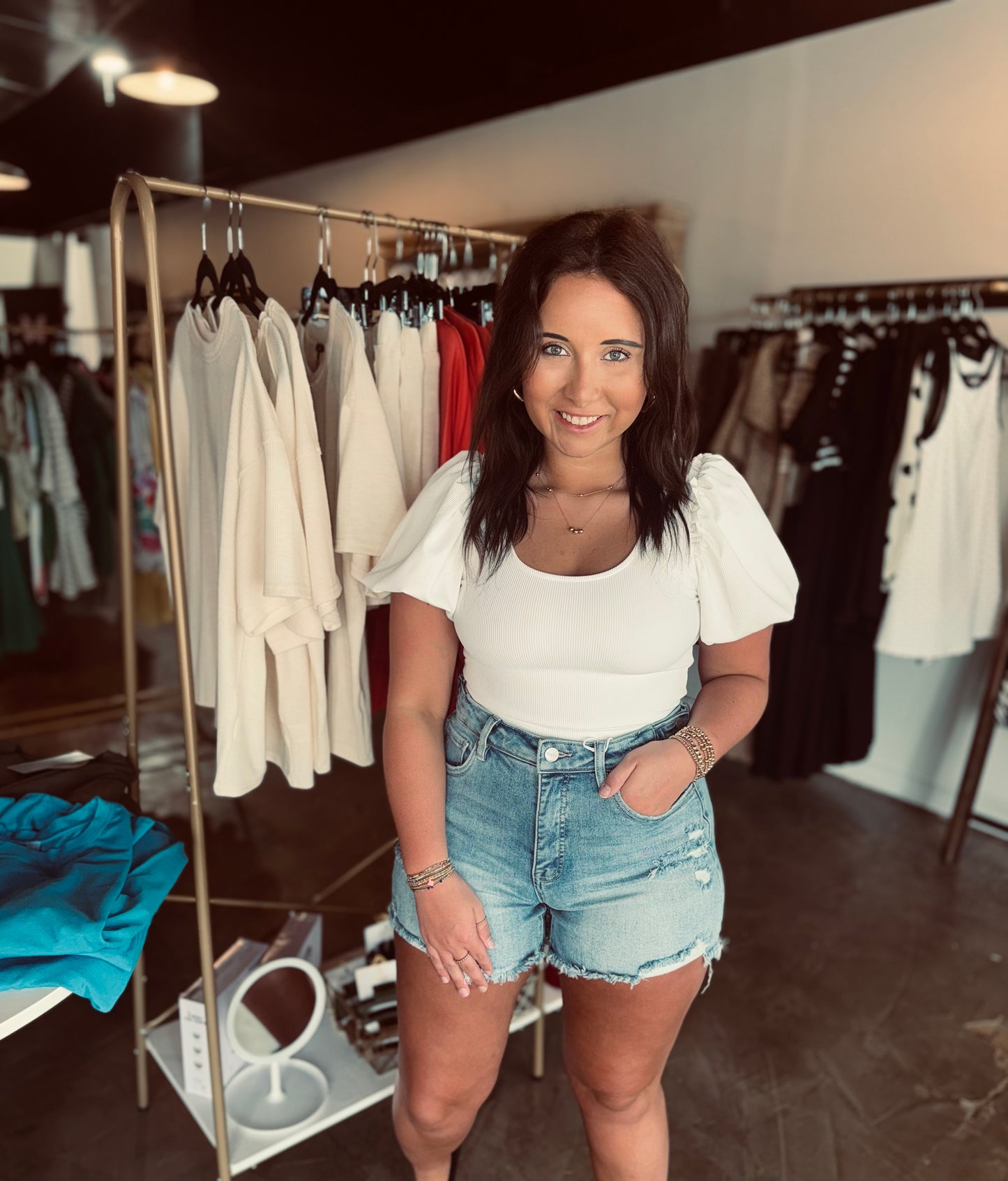 Pleated Puff Top