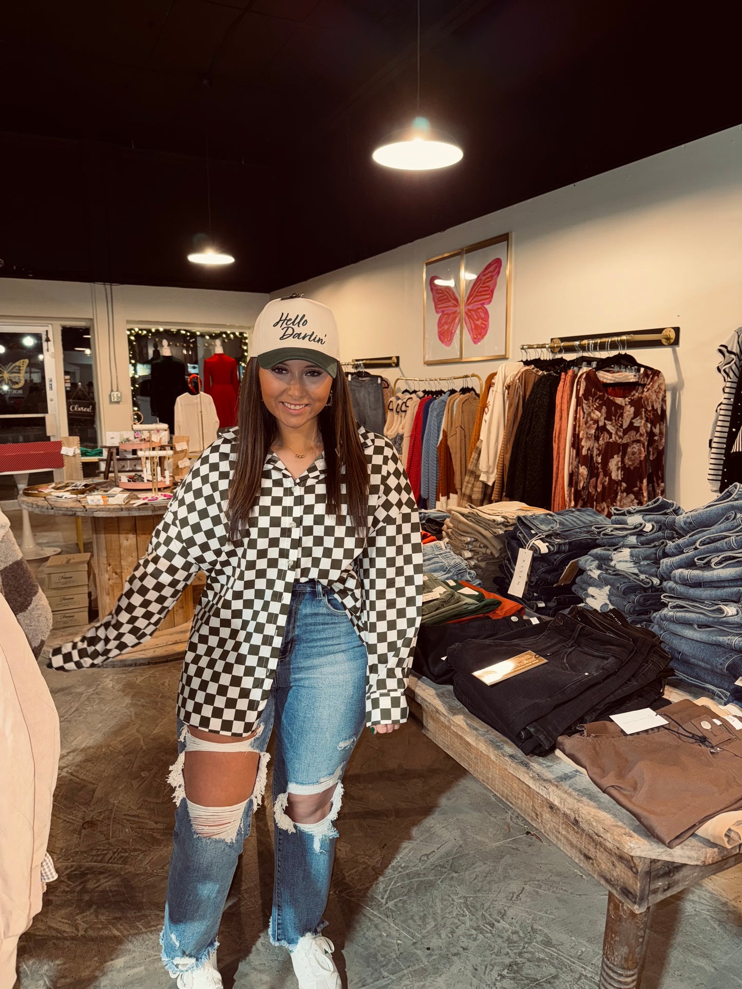 Green Checkerboard Top