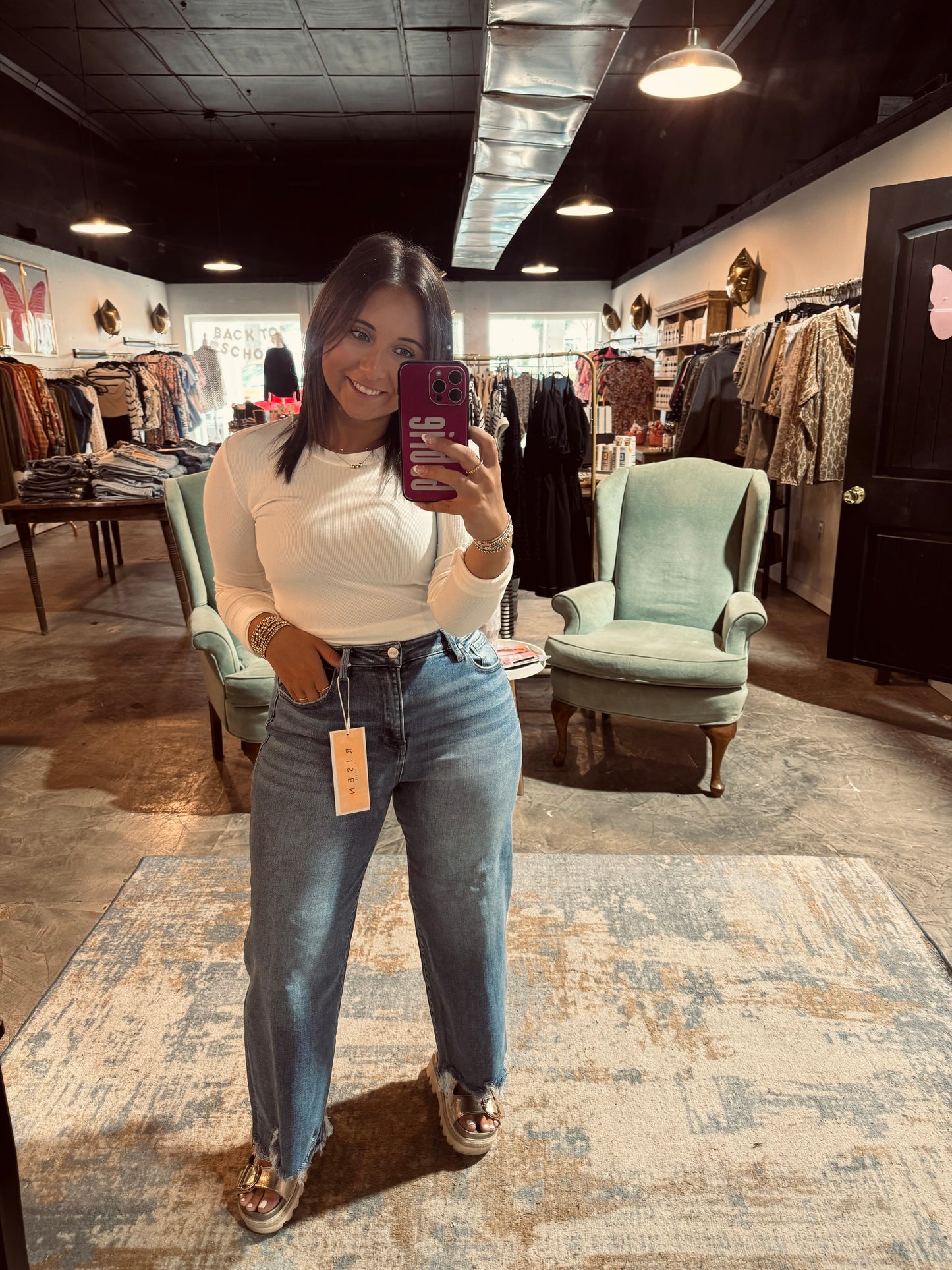 High Rise Wide Step Jean