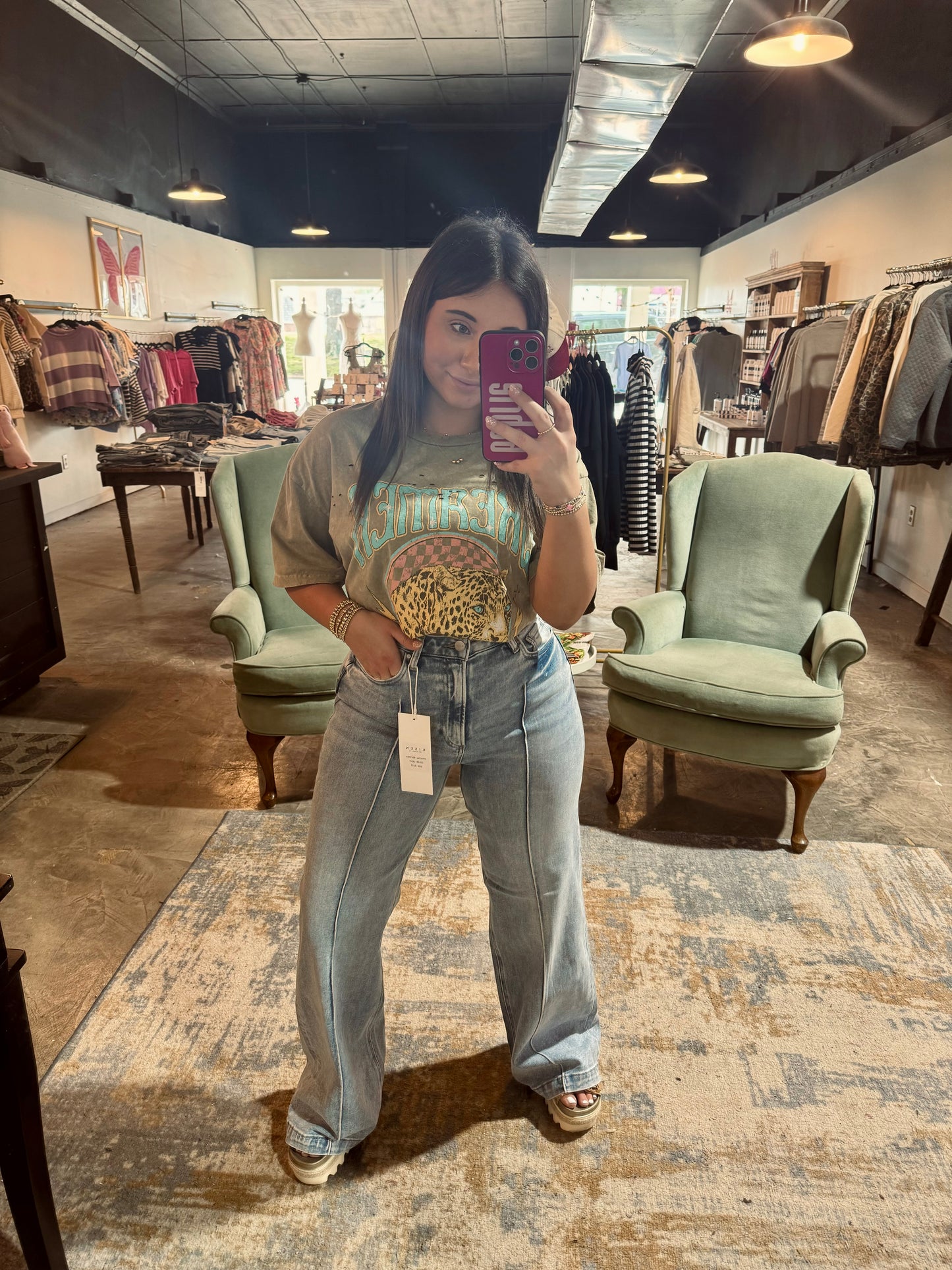 Leg-Pintucked Jean