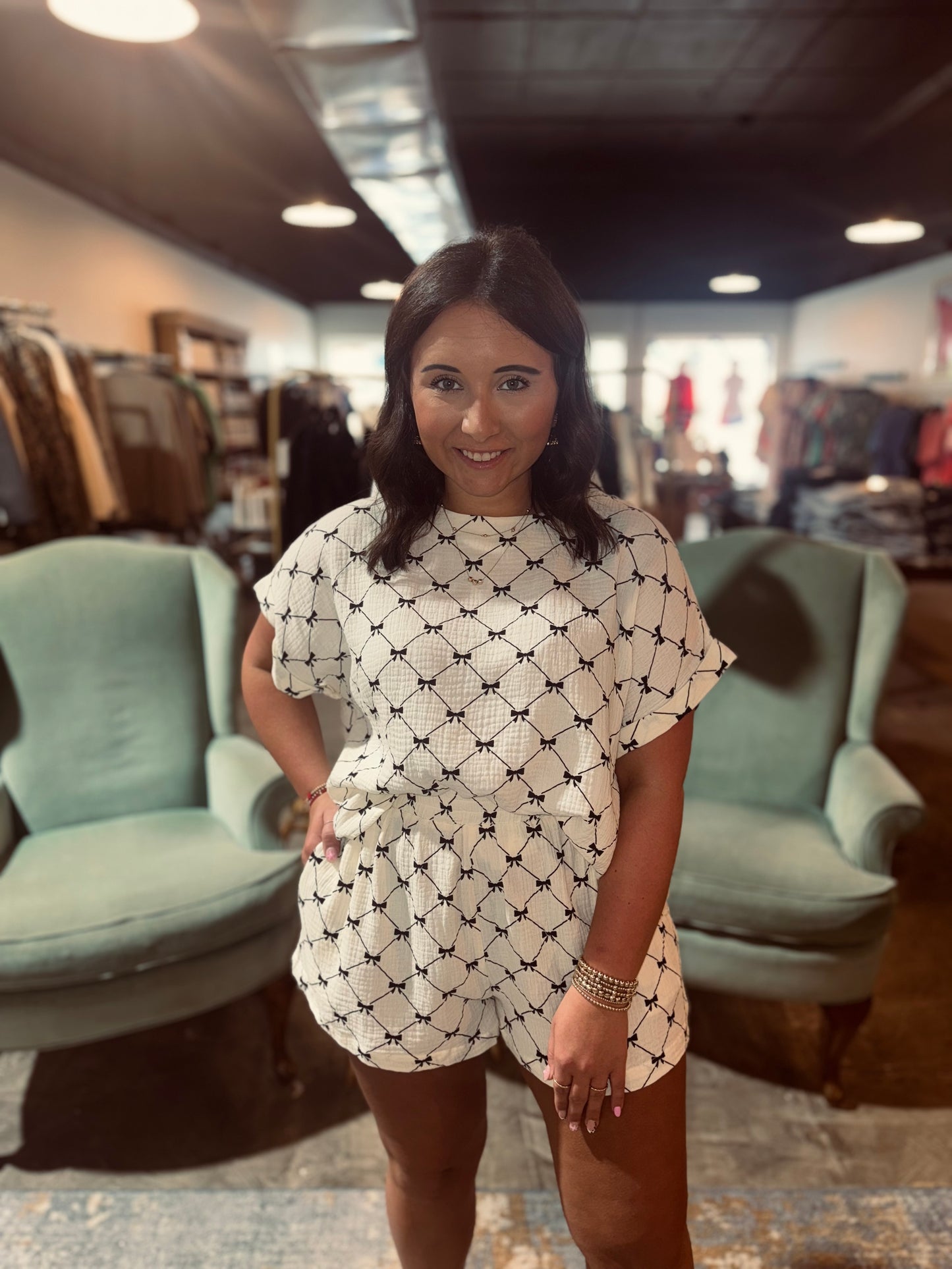 Ribbon Cotton Set Short