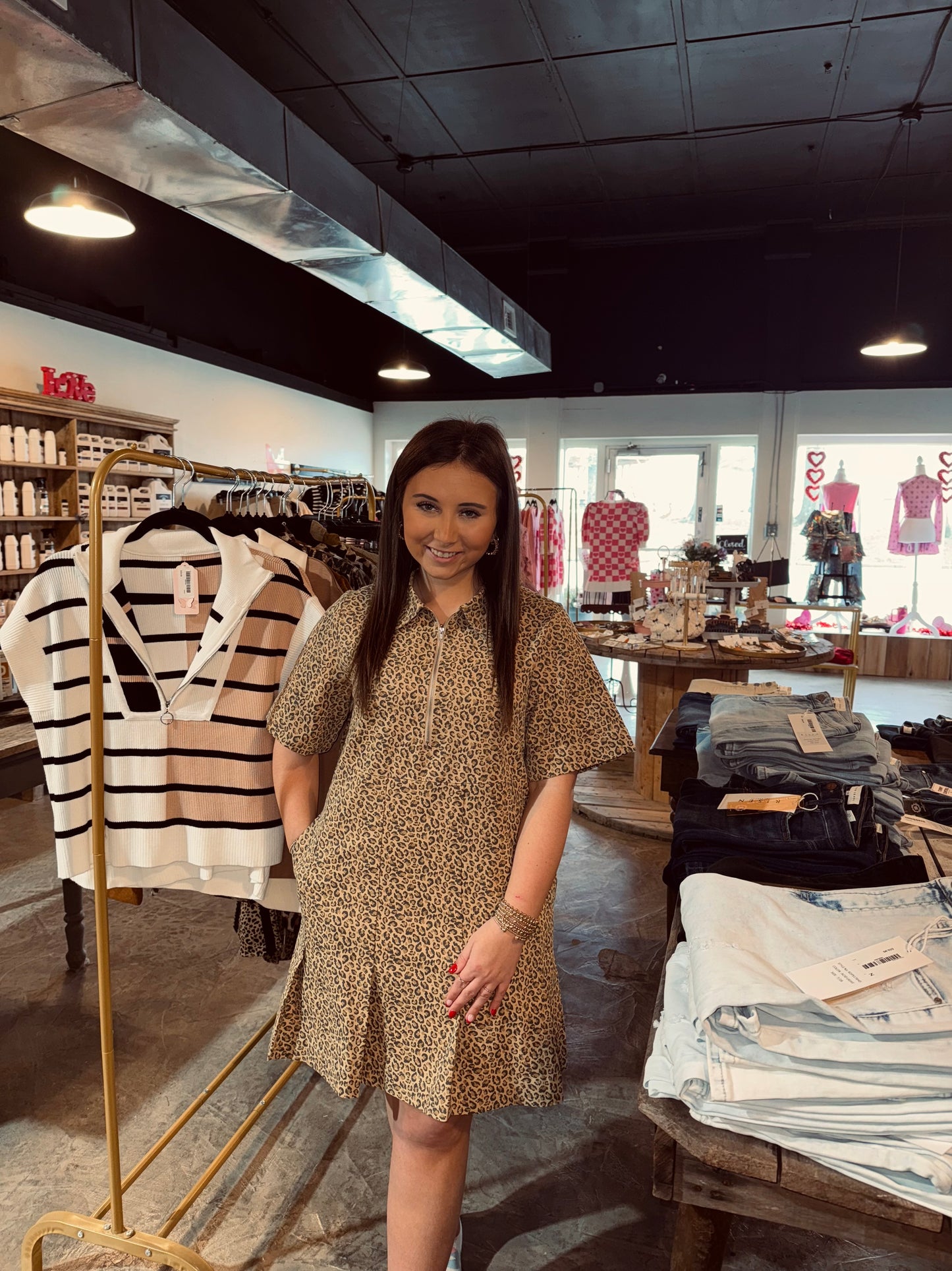 Cheetah Pleat Dress