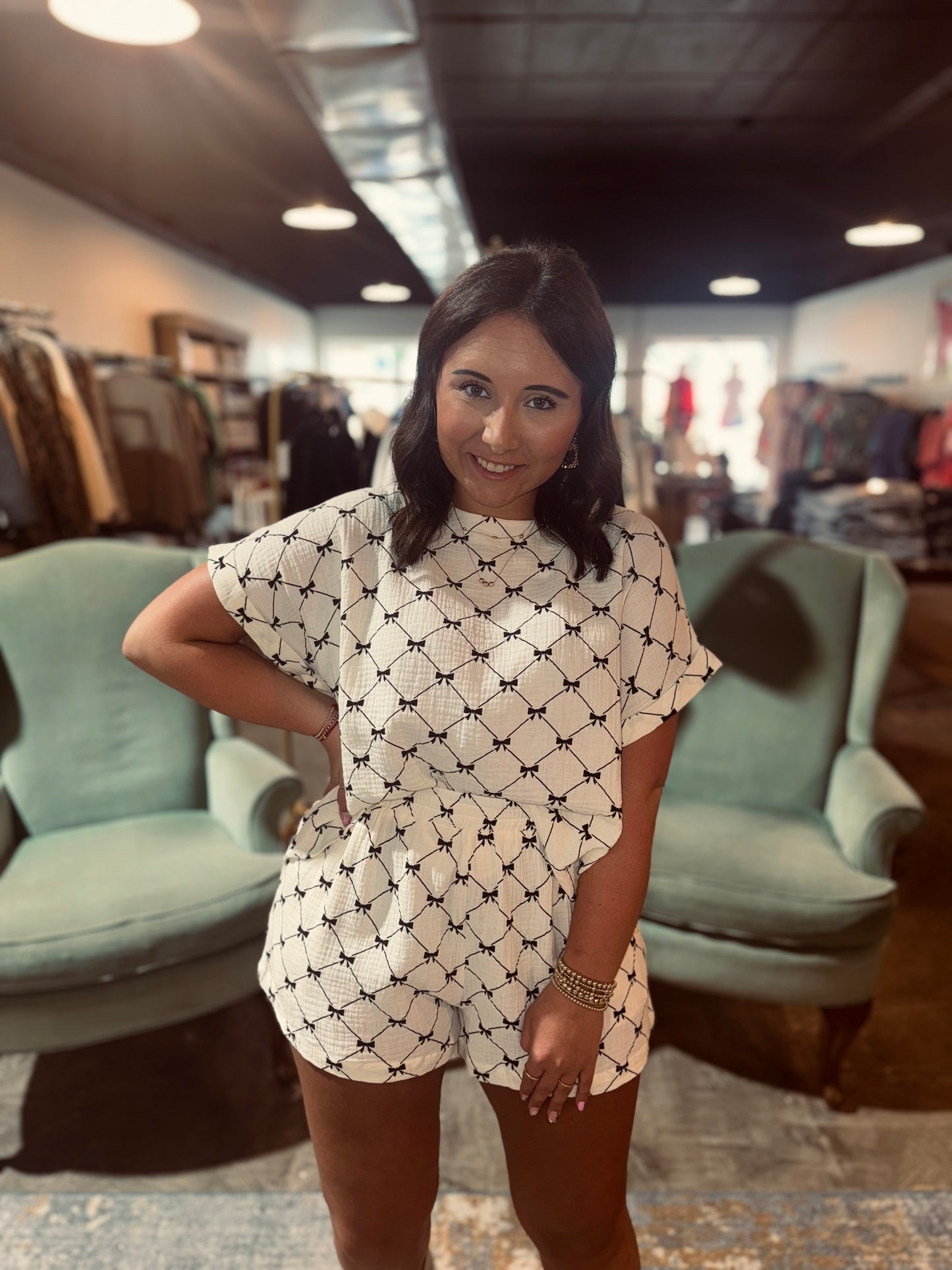 Ribbon Cotton Set Short
