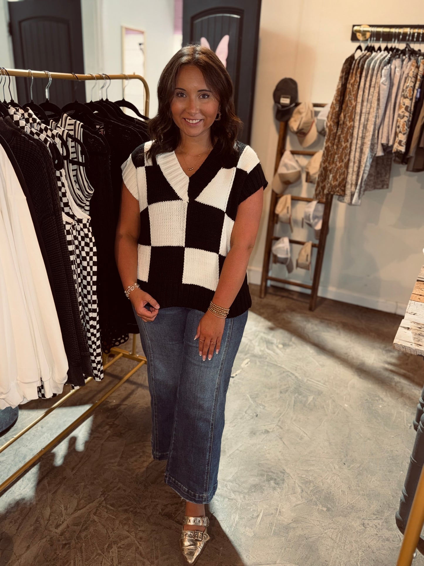 Checkered Sweater Vest