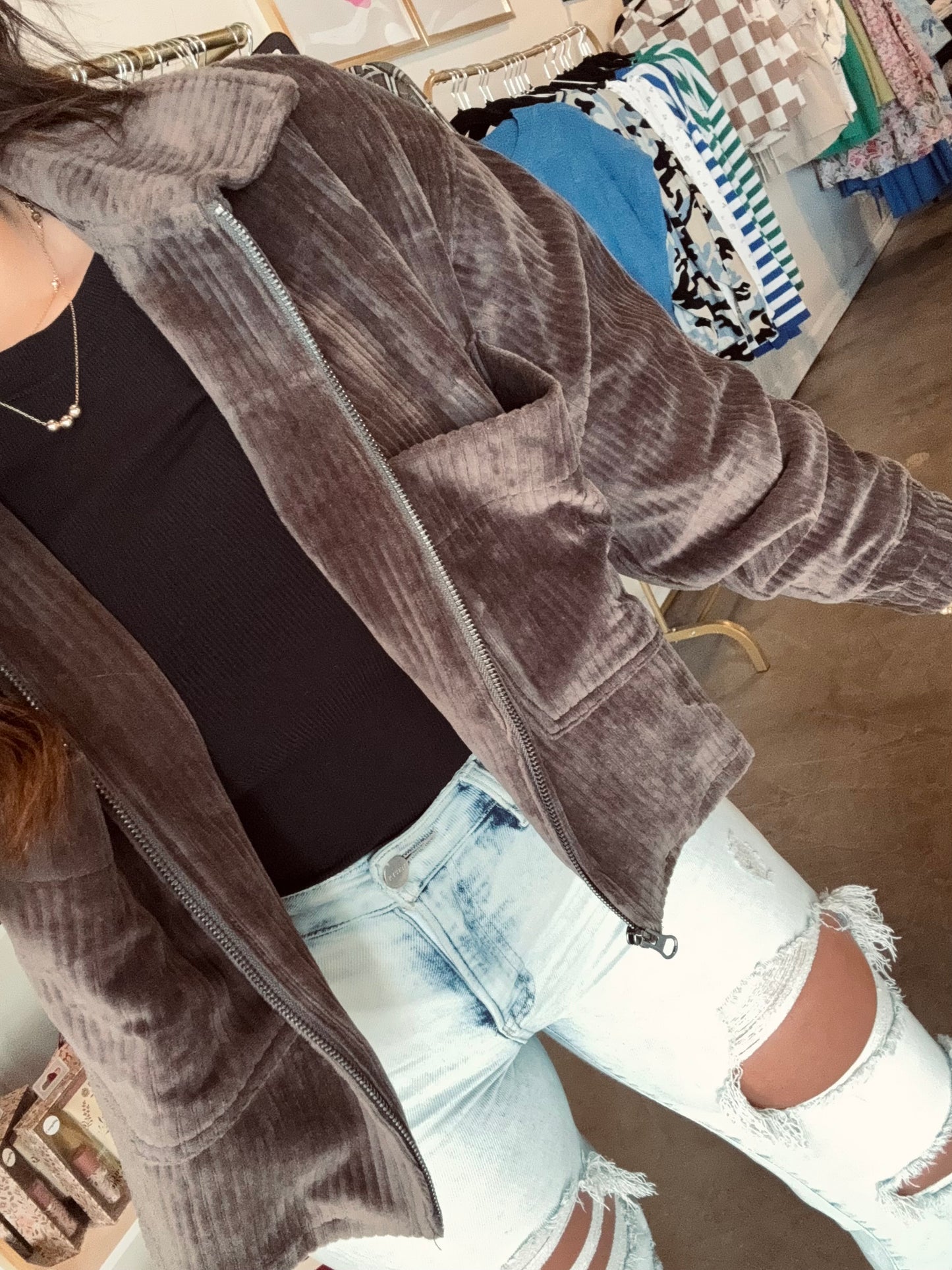 Corduroy Cropped Jacket