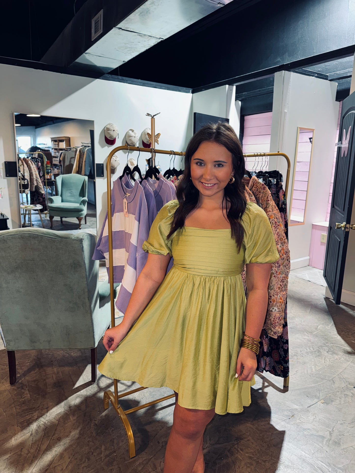 Kiwi Pleated Dress