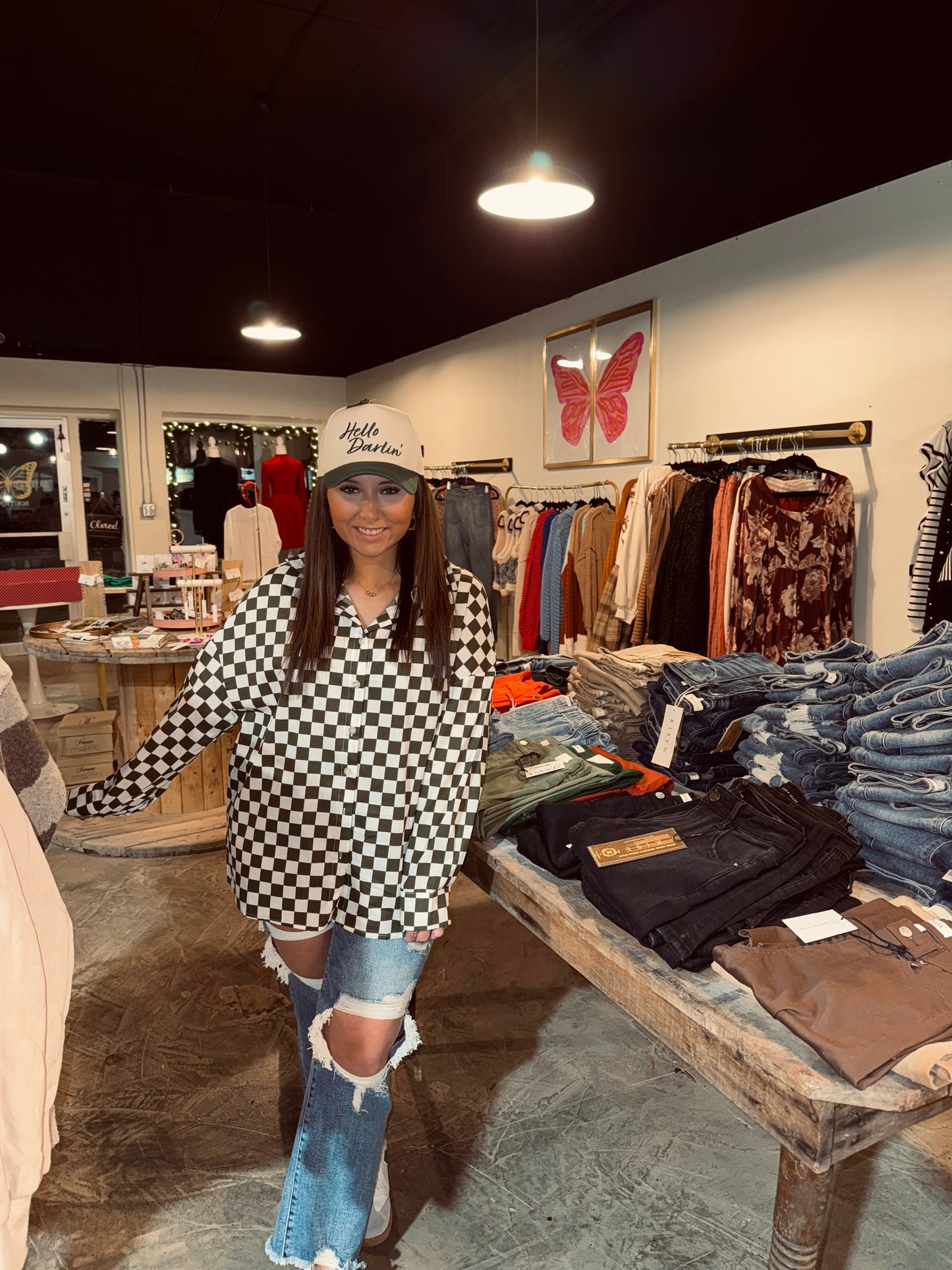 Green Checkerboard Top