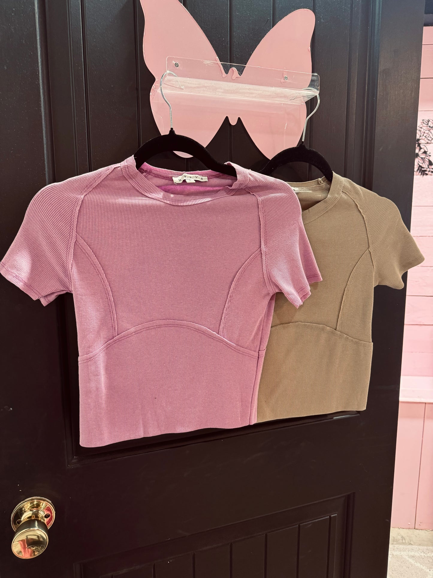 Washed Rib Knit Tops