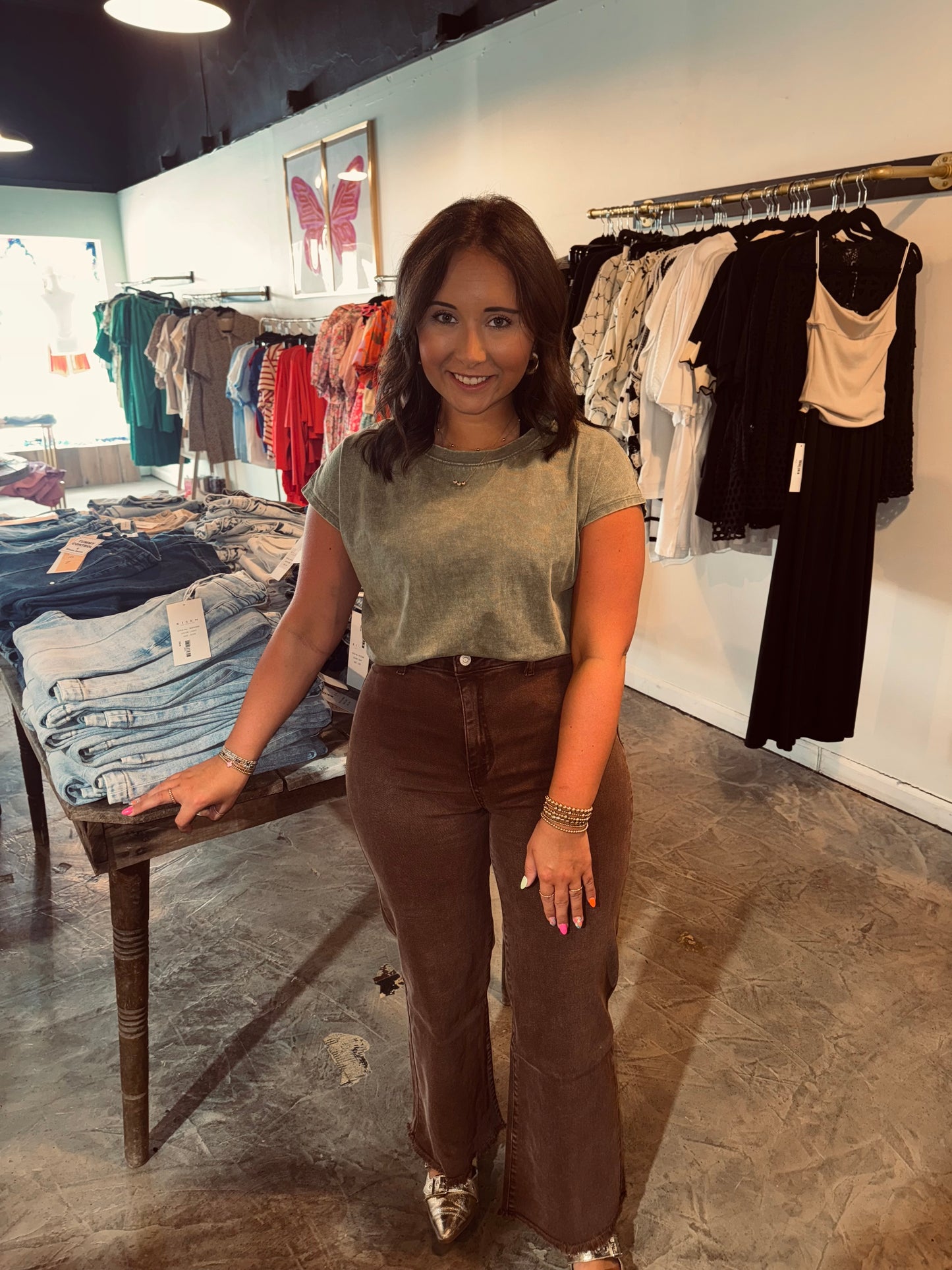Acid Washed Straight Pant