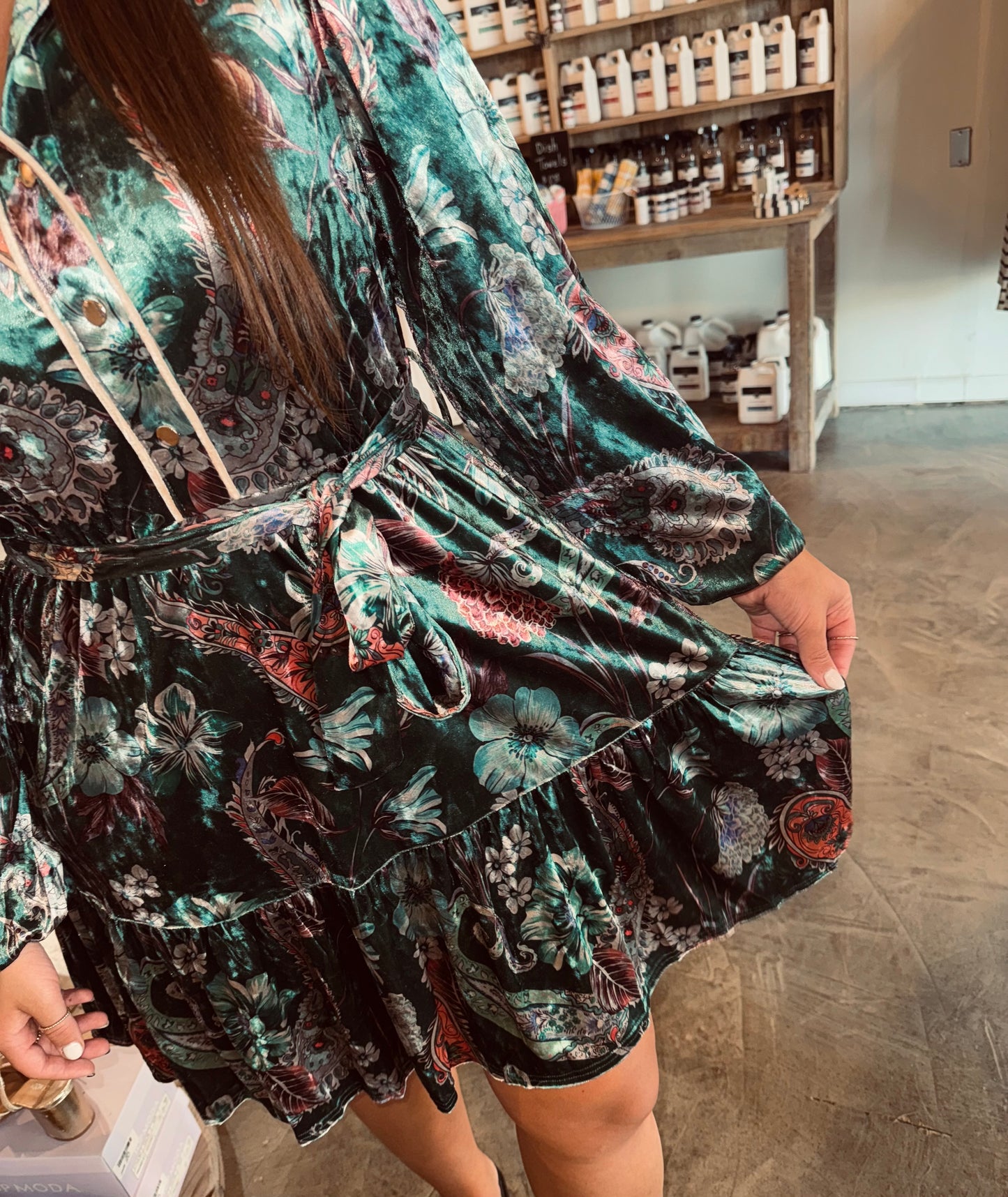 Floral Velvet Dress