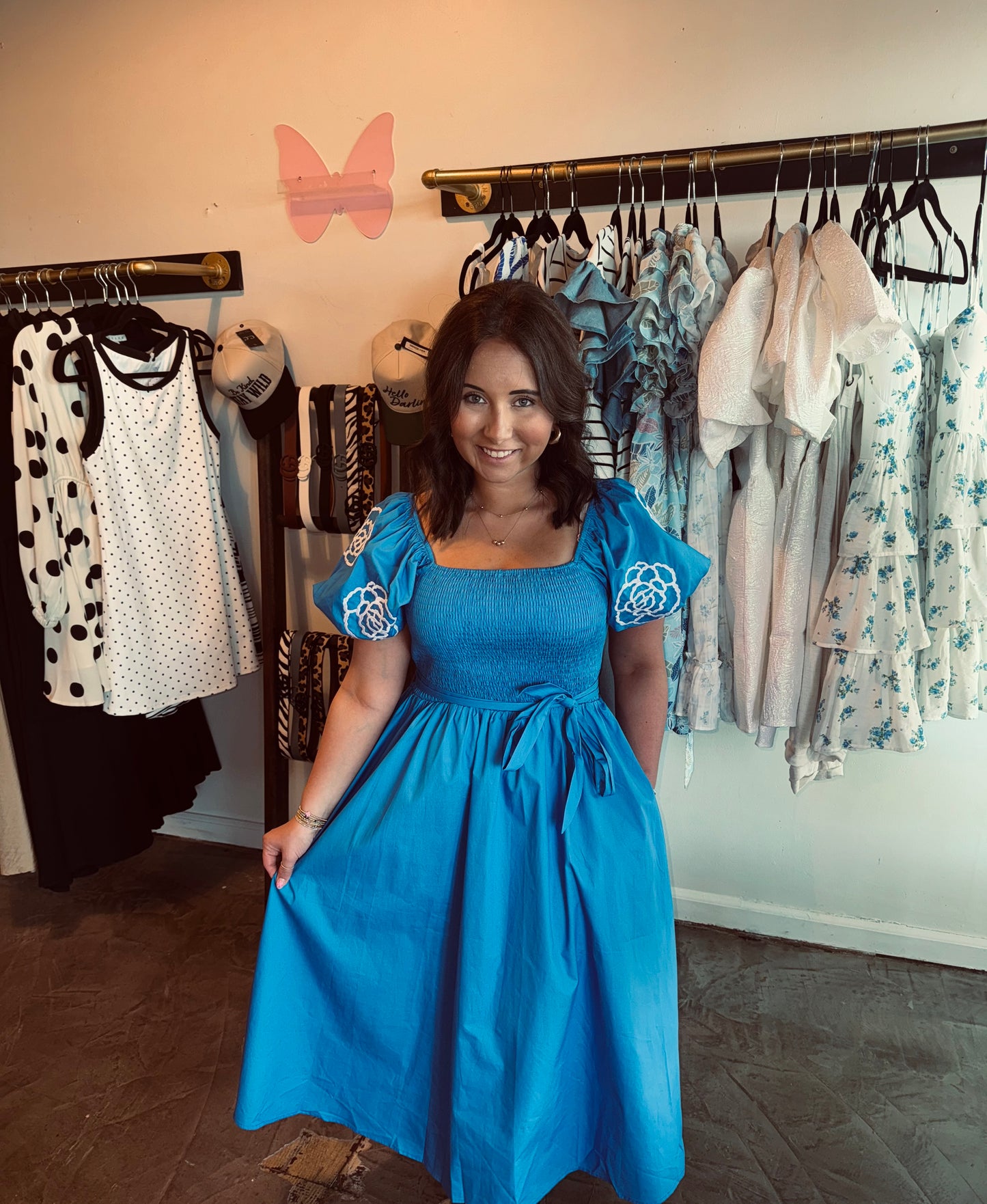 Embroidered Midi Dress