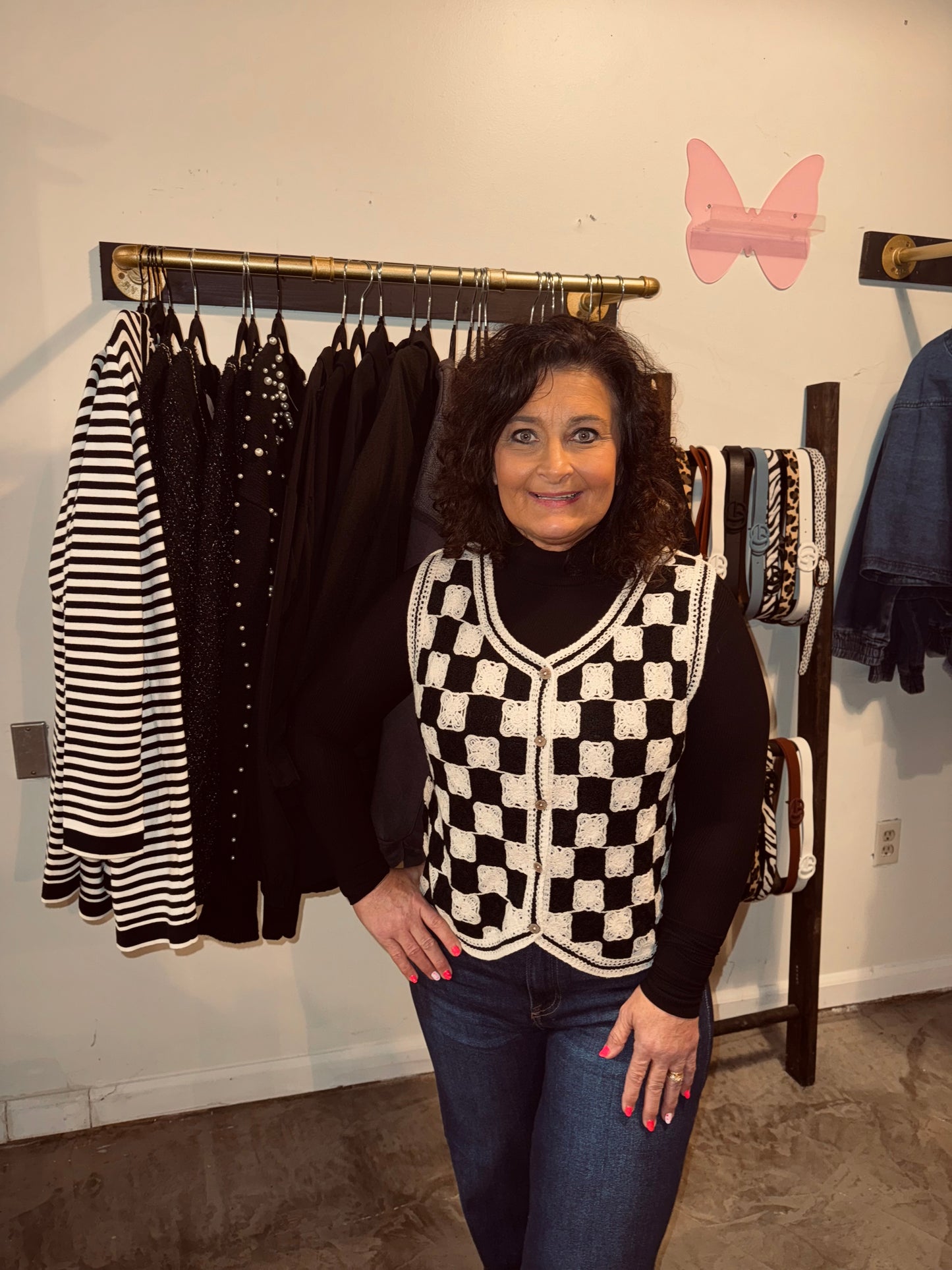 Checker Crochet Vest