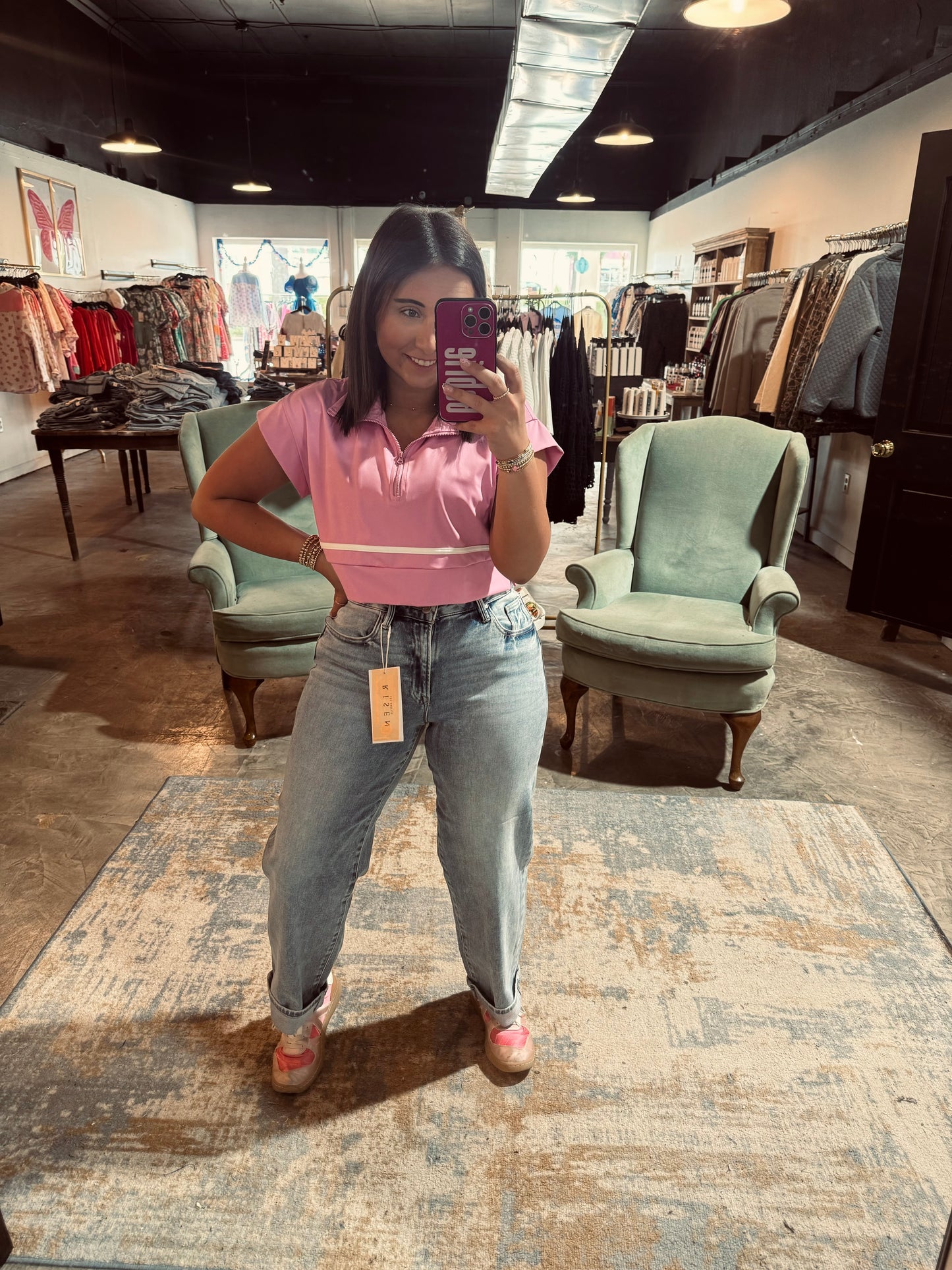 Mid Rise Turn up Jean