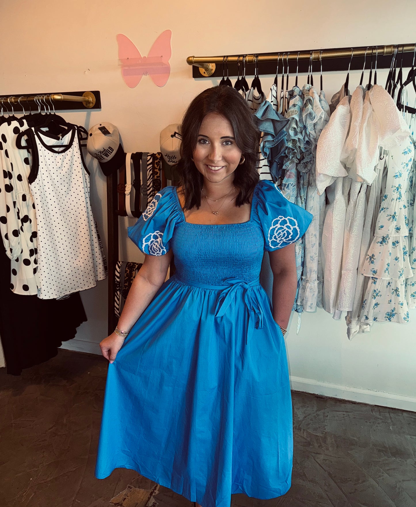 Embroidered Midi Dress