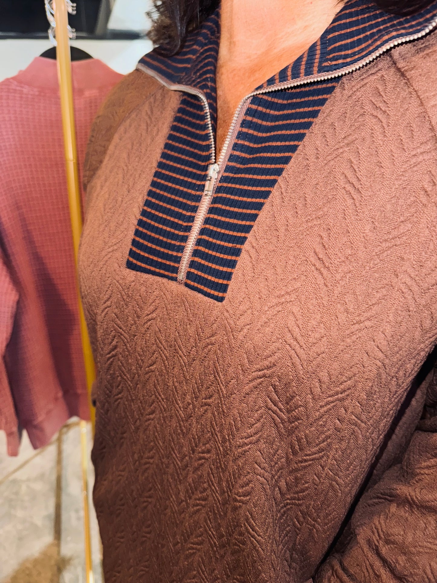 Textured Half Zip Dress