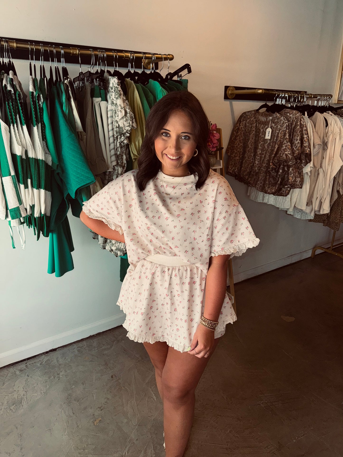 Waffle Floral Set Top