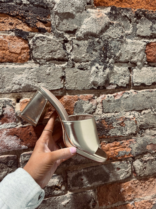 Gold Mule Heel