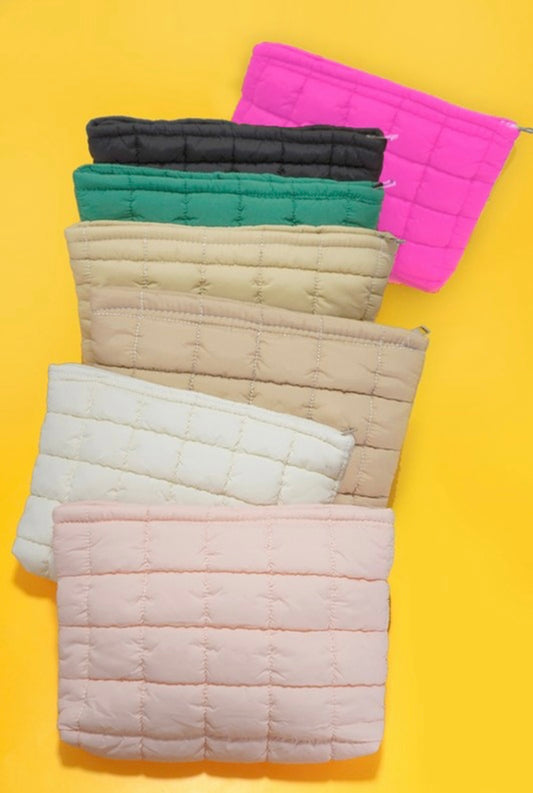 Quilted Puffy Pouch Bag