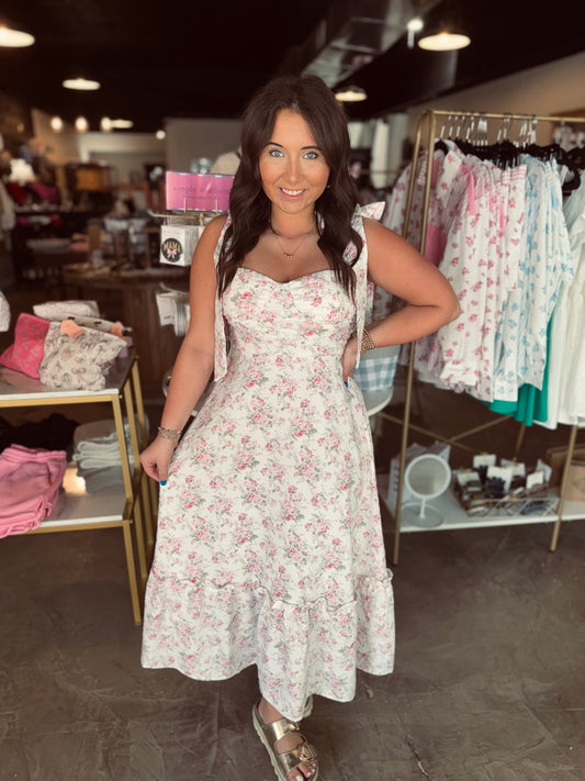 Ruched Tie Strap Maxi
