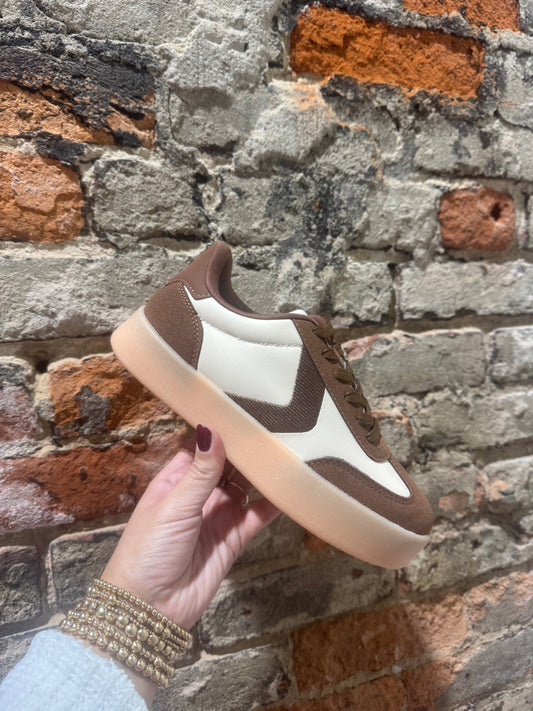 Stacked Brown Cream Sneaker