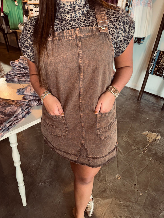 Denim Overall Mini Dress