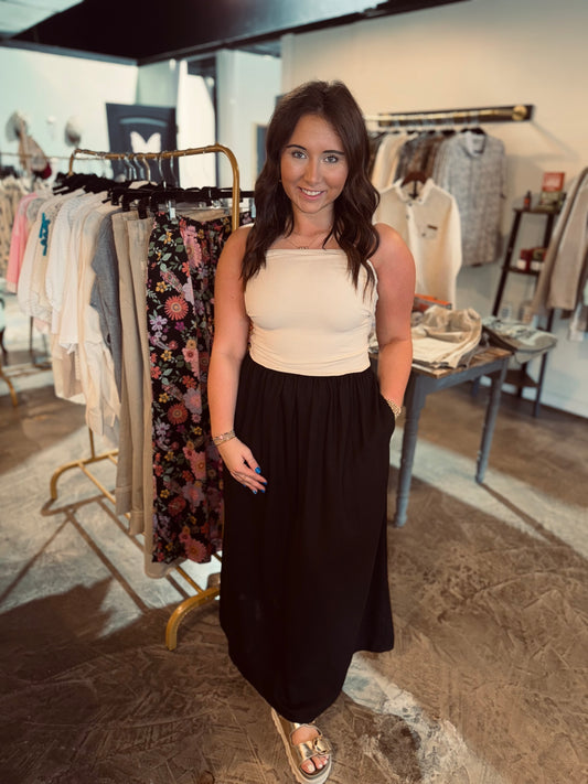 Strapless Fold Over Maxi