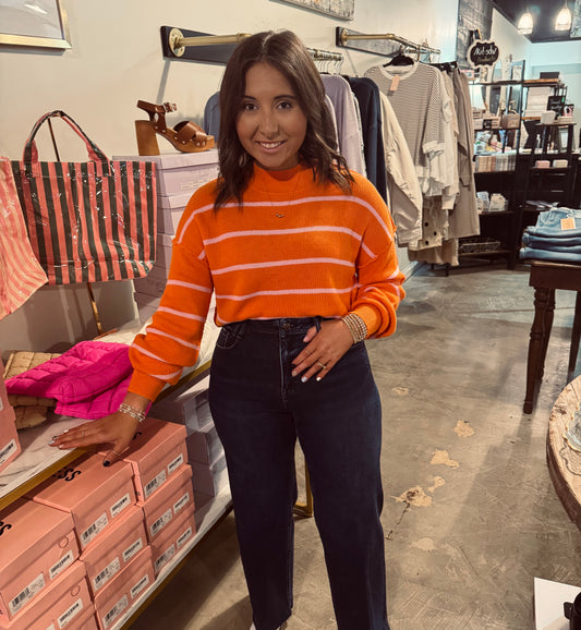 Orange & Pink Stripe Sweater