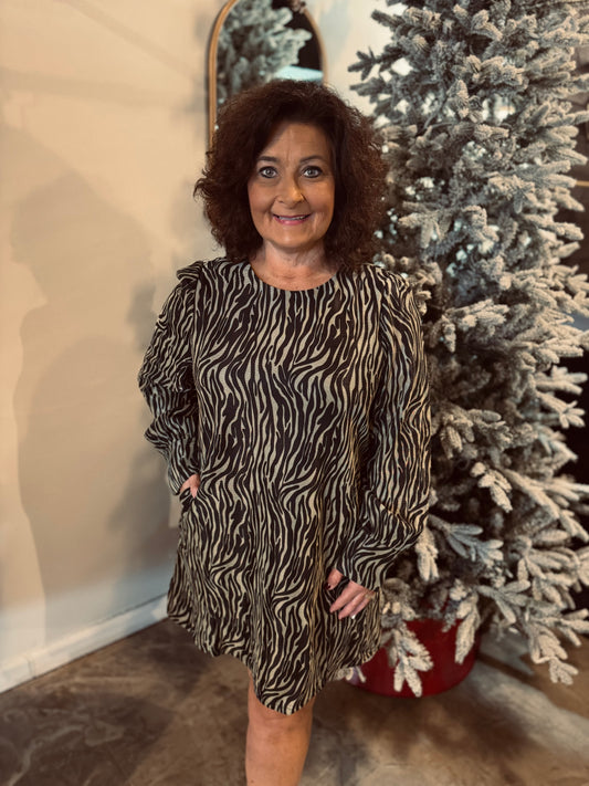 Shine Zebra Dress