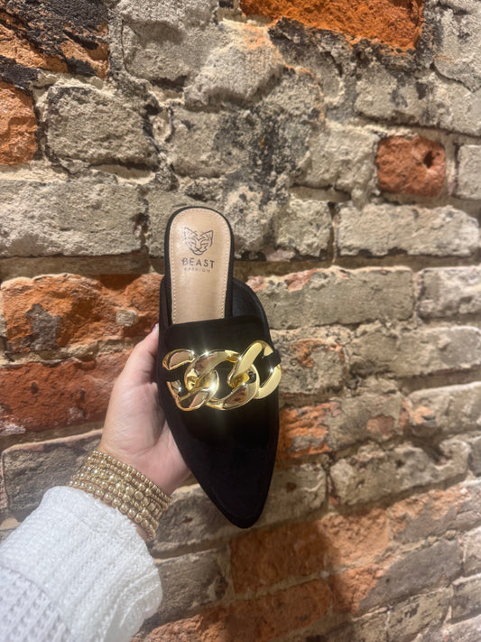 Chain Suede Mule
