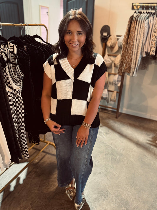Checkered Sweater Vest