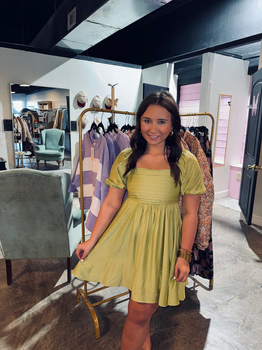Kiwi Pleated Dress