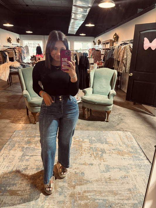 High Rise Crop Seam Jean