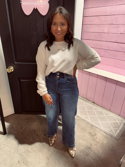 Cropped Pullover Sweatshirt