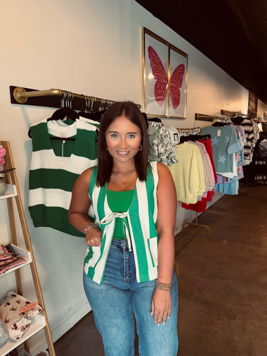 Striped Tie Vest