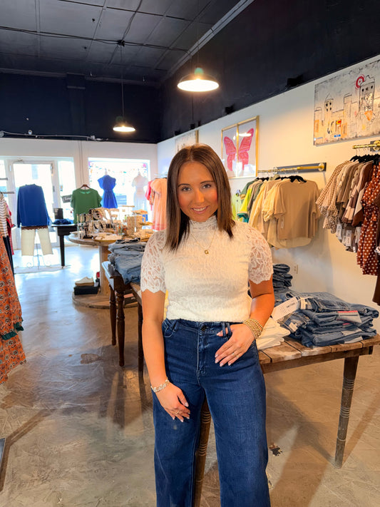 Stretchy Lace Mesh Top