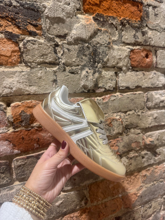 Velcro Strap Gold Sneaker