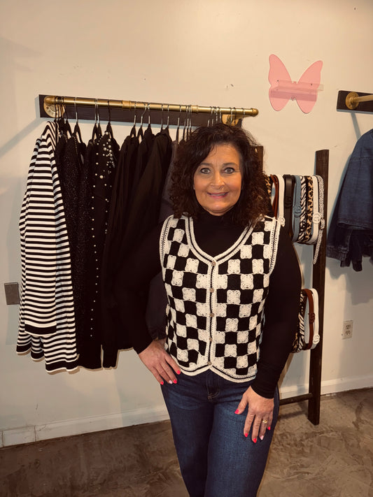 Checker Crochet Vest