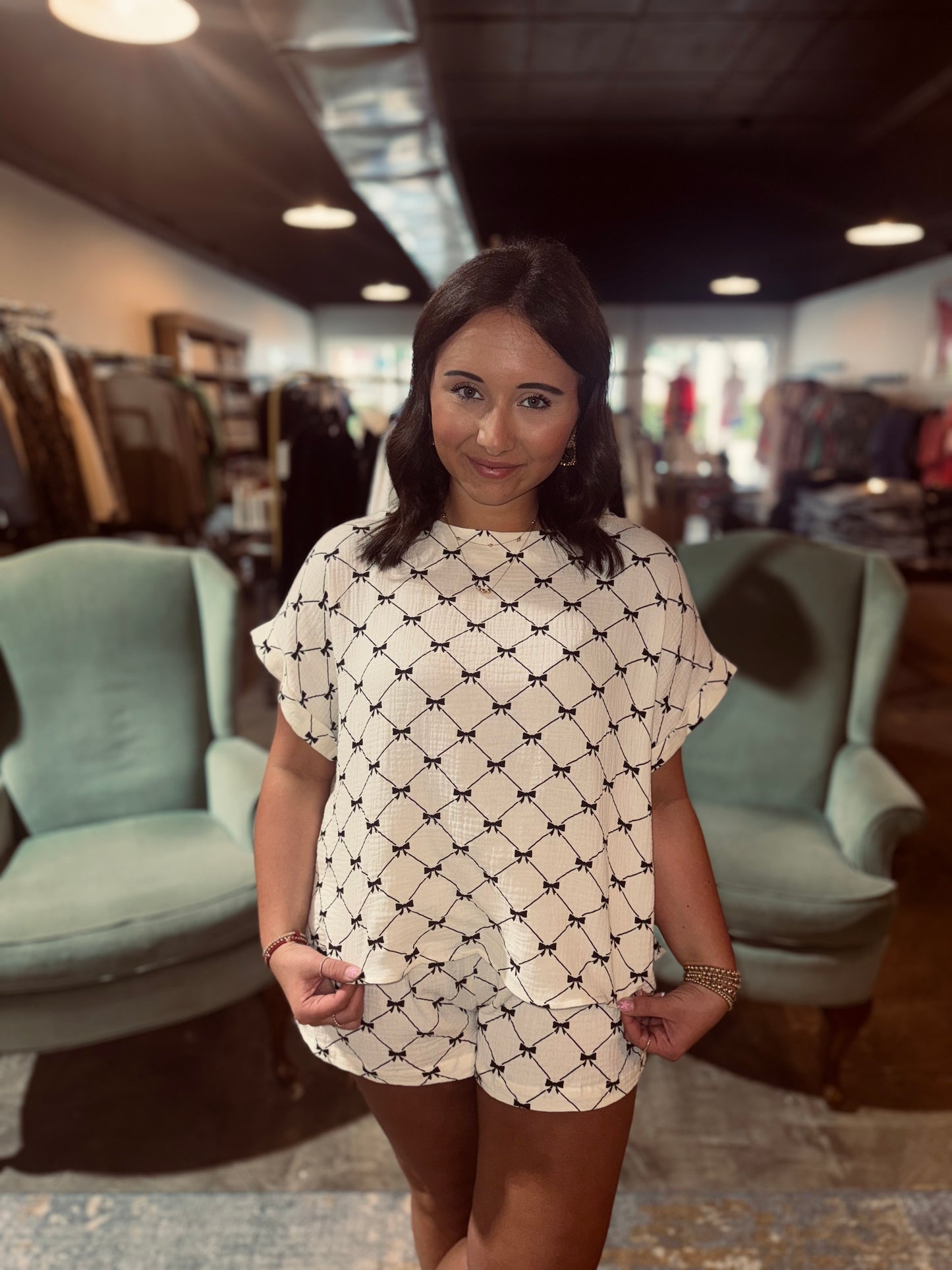 Ribbon Cotton Set Short