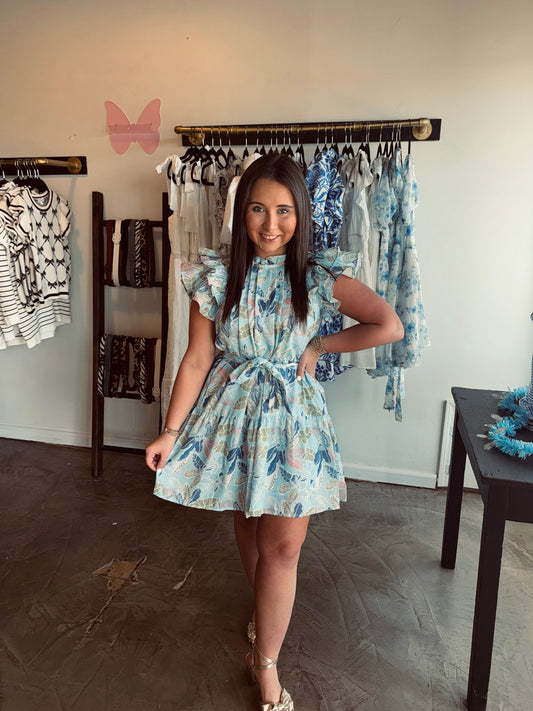Pleated Belt Dress