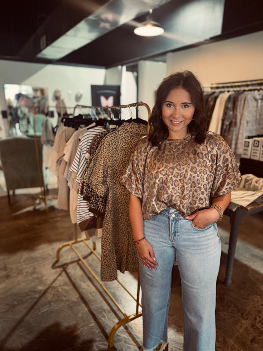 Metallic Leopard Bubble Top