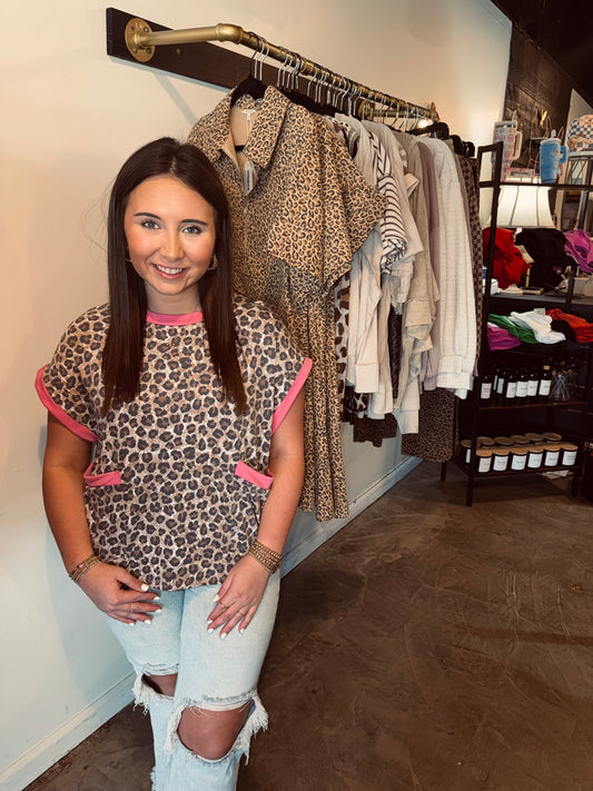 Leopard Pocket Top