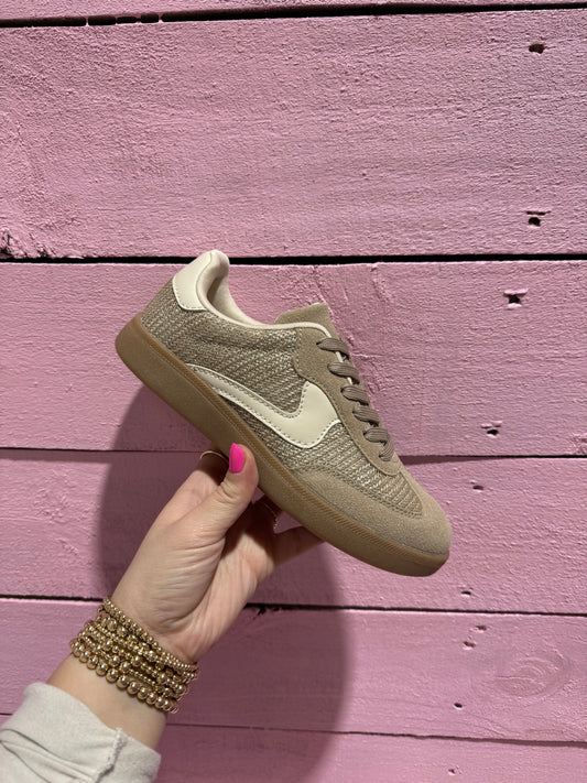 Taupe Raffia Sneaker